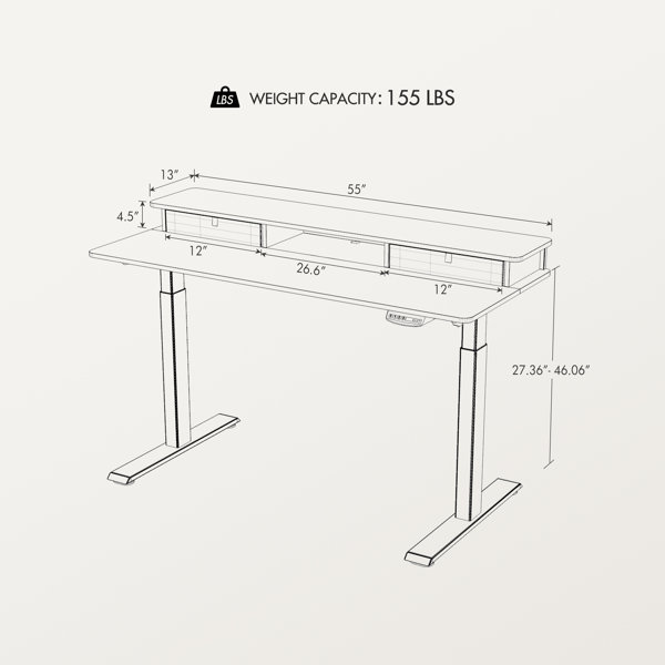 Inbox Zero Fezibo Height Adjustable Standing Desk & Reviews Wayfair